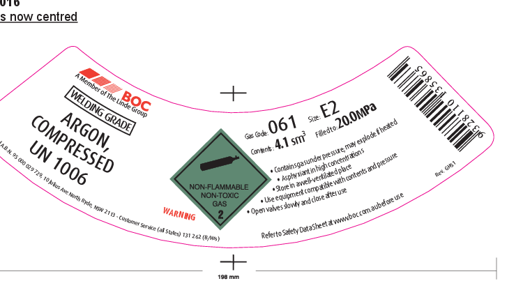 061E2 BOC ARGON WELDING E2 SIZE