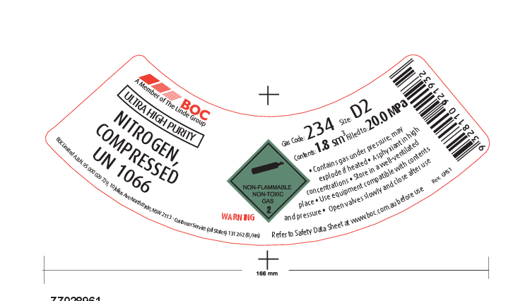 234D2 BOC Nitrogen Ultra High Purity D2 Size