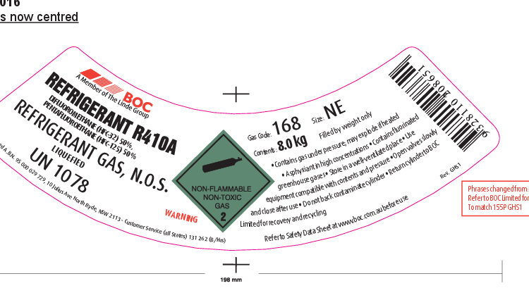 168NE BOC REFRIGERANT HFC R410A NE 8KG -AU11678