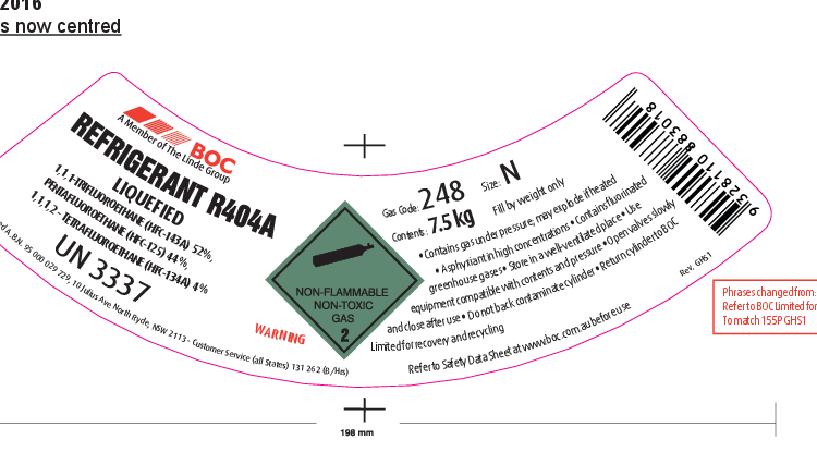 248N BOC REFRIGERANT HFC R404A N 7.5KG -AU1167