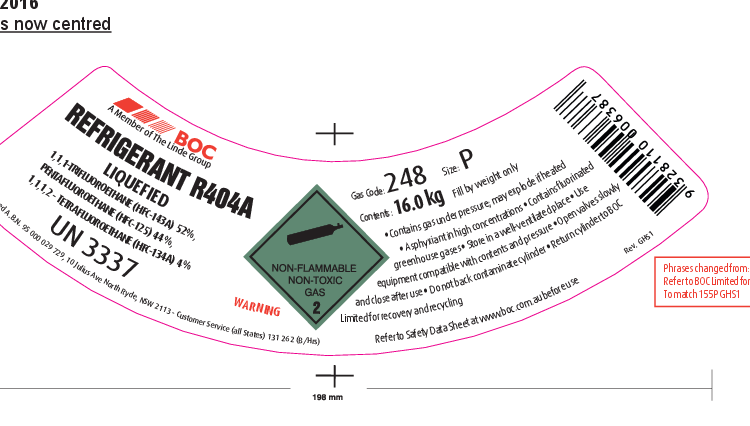 248P BOC REFRIGERANT HFC R404A P 16KG -AU11678