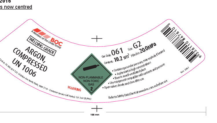 061G2 BOC ARGON WELDING G2 SIZE