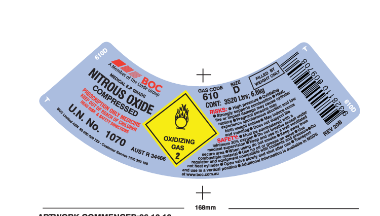 610D BOC N2O MEDICAL D SIZE