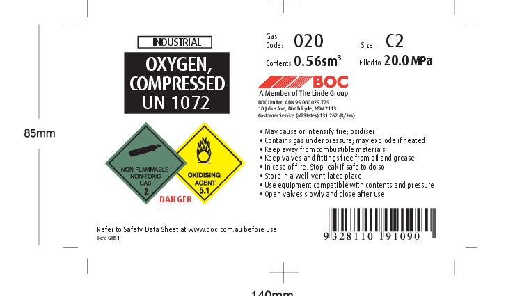 020C2 BOC OXYGEN INDUST PORTAPACK C2 SIZE