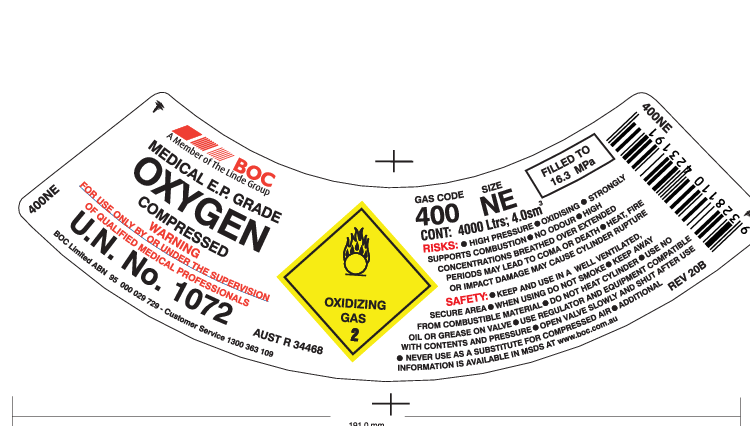 400NE BOC OXYGEN MEDICAL E SIZE RPV