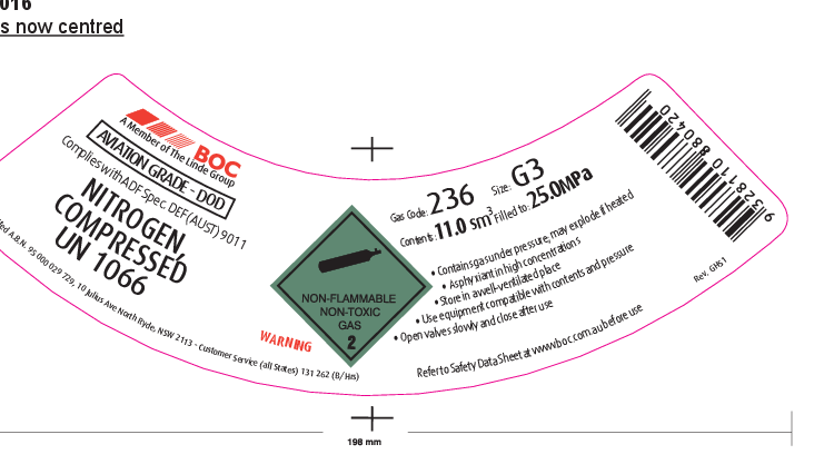 236G3 BOC NITROGEN DOD DEF(AUST)9011 COMPRESSED