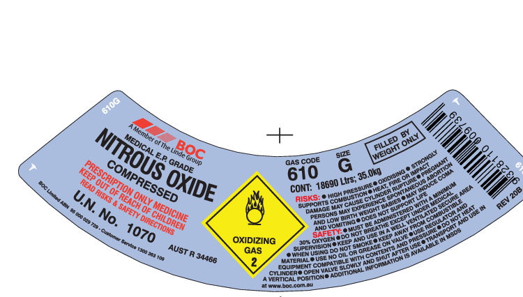 610G BOC Medical Nitrous Oxide (N2O) G SIZE