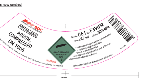 [061F3VIPR] 061F3VIPR BOC ARGON WELDING F3 VIPR SIZE
