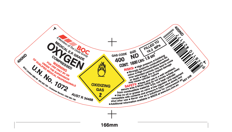 400ND BOC OXYGEN MEDICAL D SIZE RPV | Black Cat Gas